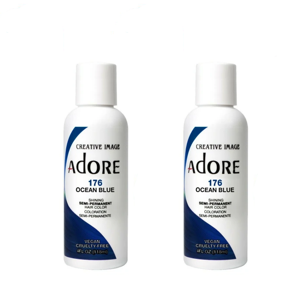 Adore Semi-Permanent Hair Colour 176 Ocean Blue Duo - 118mL ...
