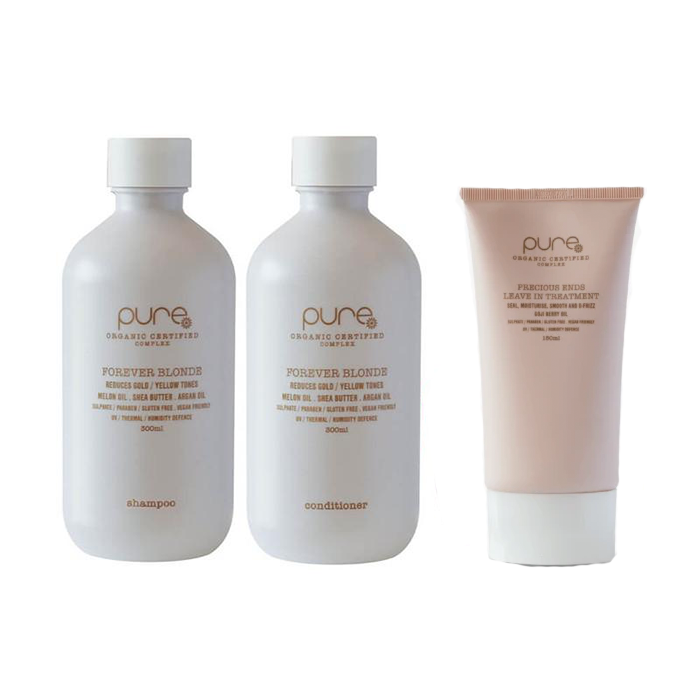 Pure Forever Blonde Trio Pack Shampoo/Conditioner/Precious Ends - AtsiHairSupplies