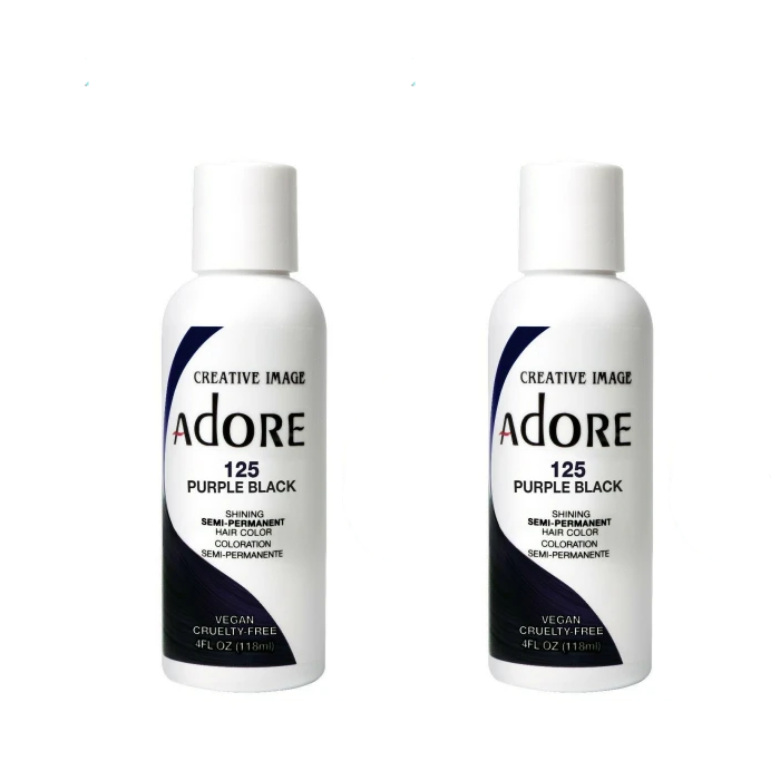 Adore Semi-Permanent Hair Colour 125 Purple Black Duo - 118mL - AtsiHairSupplies