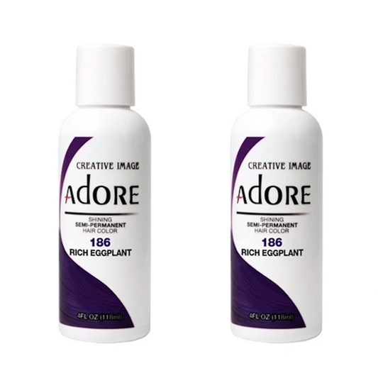 Adore Semi-Permanent Hair Colour 186 Rich Eggplant Duo - 118mL - AtsiHairSupplies