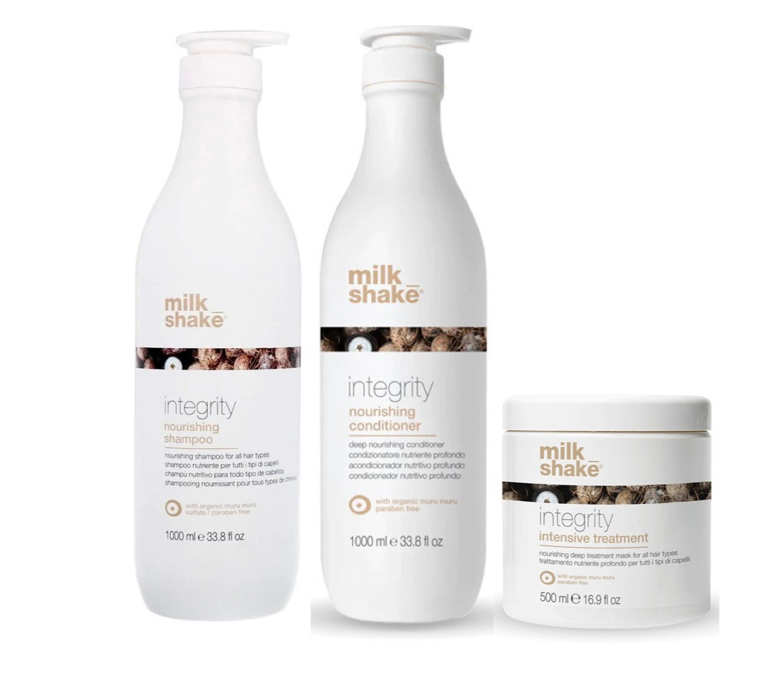 milk_shake Integrity Nourishing Shampoo & Conditioner + Integrity Treatment - Trio Pack (2x1L + 500ml)