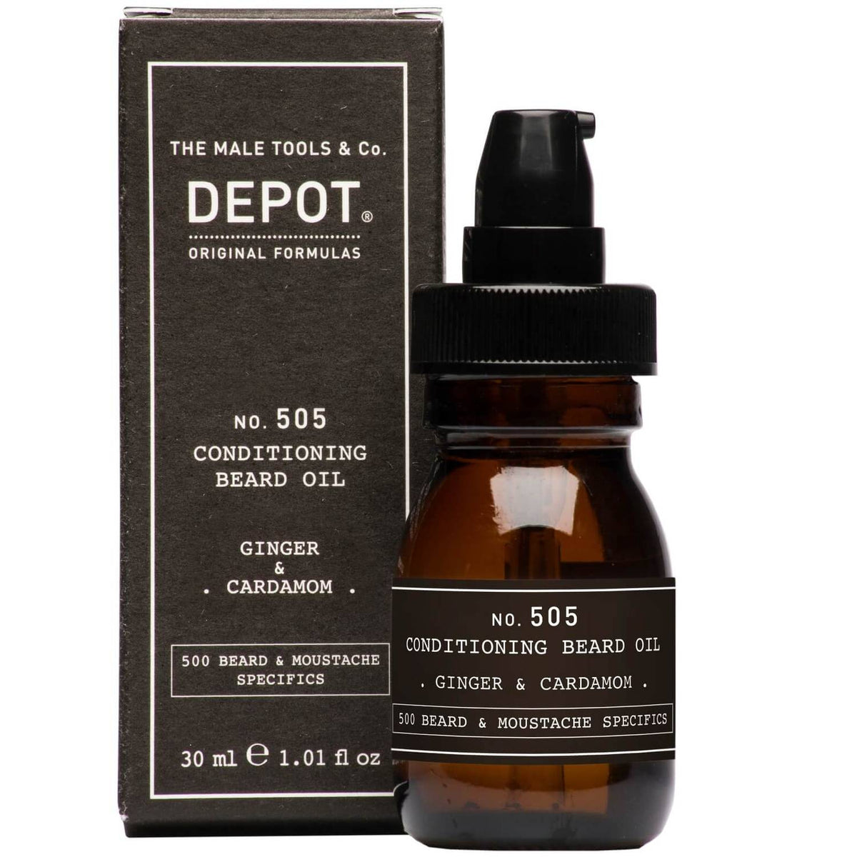 DEPOT NO. 505 CONDITIONING BEARD OIL .GINGER & CARDAMOM. 30ml - AtsiHairSupplies