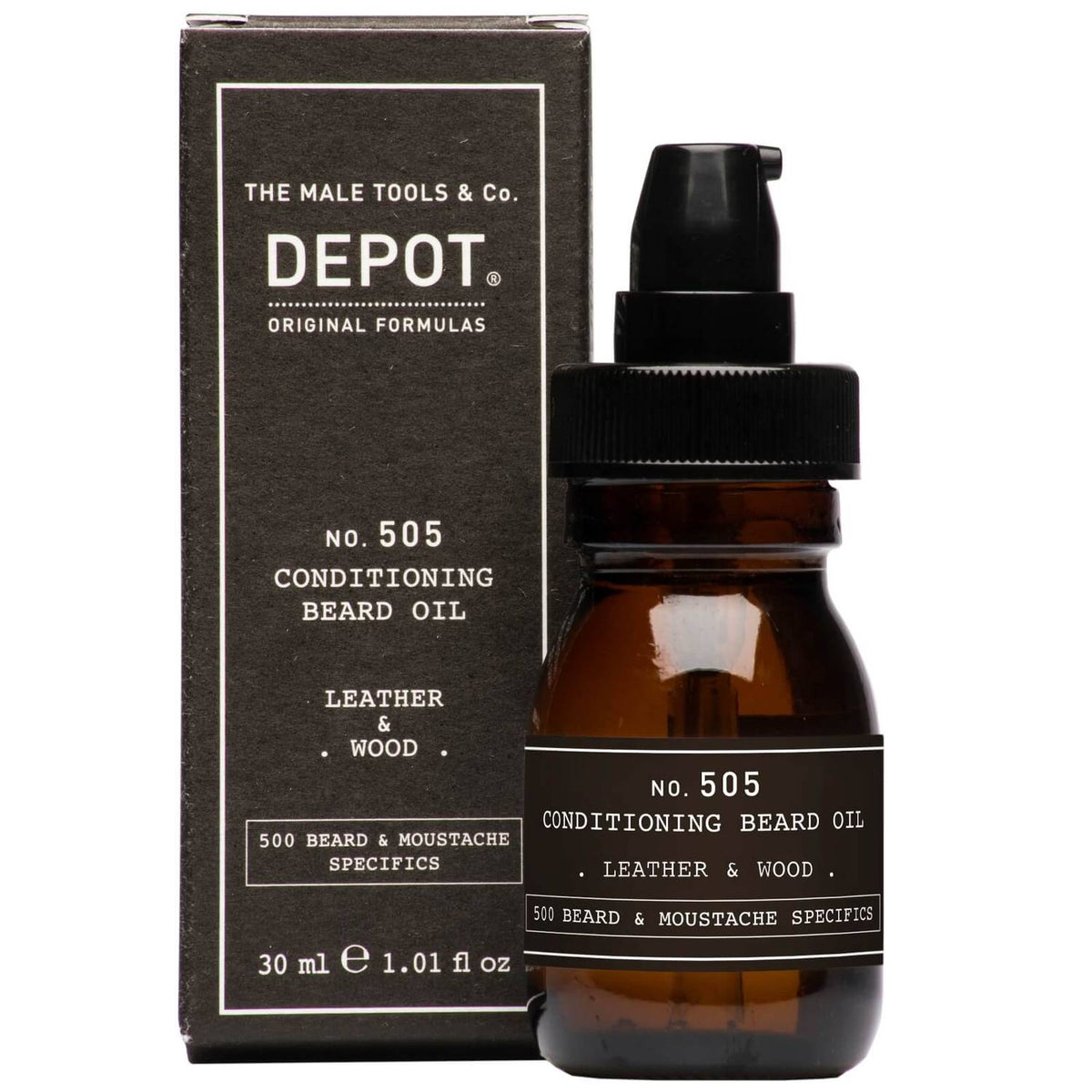 DEPOT NO. 505 CONDITIONING BEARD OIL .LEATHER & WOOD. 30ml
