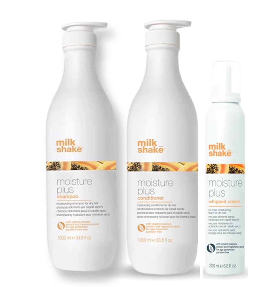 milk_shake Moisture Plus Shampoo & Conditioner + Moisture Plus Whipped Cream - Trio Pack (2x1L + 200ml)