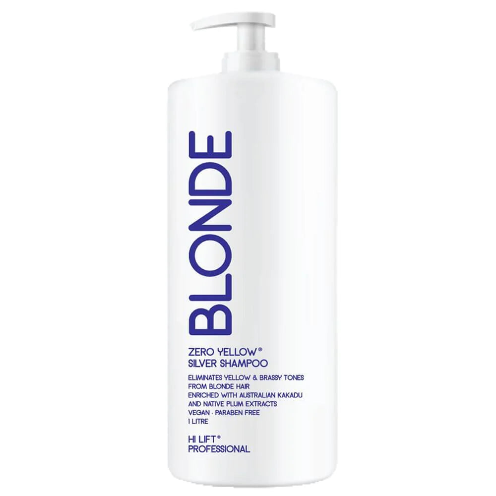 Hi-Lift BLONDE Zero Yellow Silver Shampoo 1 Litre - AtsiHairSupplies