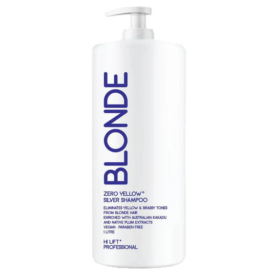 Hi-Lift BLONDE Zero Yellow Silver Shampoo 1 Litre - AtsiHairSupplies